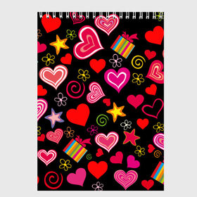 Скетчбук с принтом Любовь в Новосибирске, 100% бумага
 | 48 листов, плотность листов — 100 г/м2, плотность картонной обложки — 250 г/м2. Листы скреплены сверху удобной пружинной спиралью | love is | любовь | подарки | сердца