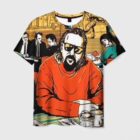 Мужская футболка 3D с принтом Большой Лебовски в Новосибирске, 100% полиэфир | прямой крой, круглый вырез горловины, длина до линии бедер | Тематика изображения на принте: hipster | lebowski | swag | большой лебовски | лебовски | свег | свэг | хипстер | хисптеры