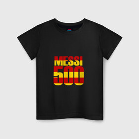 Детская футболка хлопок с принтом Месси в Новосибирске, 100% хлопок | круглый вырез горловины, полуприлегающий силуэт, длина до линии бедер | 