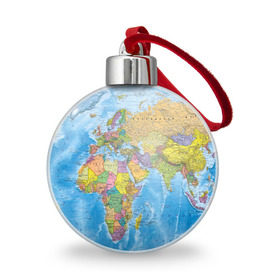 Ёлочный шар с принтом Карта в Новосибирске, Пластик | Диаметр: 77 мм | Тематика изображения на принте: map | world | глобус | мир | россия