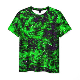 Мужская футболка 3D с принтом Green color в Новосибирске, 100% полиэфир | прямой крой, круглый вырез горловины, длина до линии бедер | гранж | зеленый | краска | новые | текстуры | цветные