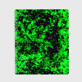 Тетрадь с принтом Green color в Новосибирске, 100% бумага | 48 листов, плотность листов — 60 г/м2, плотность картонной обложки — 250 г/м2. Листы скреплены сбоку удобной пружинной спиралью. Уголки страниц и обложки скругленные. Цвет линий — светло-серый
 | Тематика изображения на принте: гранж | зеленый | краска | новые | текстуры | цветные