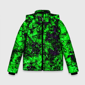 Зимняя куртка для мальчиков 3D с принтом Green color в Новосибирске, ткань верха — 100% полиэстер; подклад — 100% полиэстер, утеплитель — 100% полиэстер | длина ниже бедра, удлиненная спинка, воротник стойка и отстегивающийся капюшон. Есть боковые карманы с листочкой на кнопках, утяжки по низу изделия и внутренний карман на молнии. 

Предусмотрены светоотражающий принт на спинке, радужный светоотражающий элемент на пуллере молнии и на резинке для утяжки | гранж | зеленый | краска | новые | текстуры | цветные
