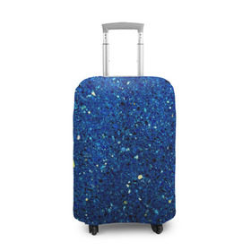 Чехол для чемодана 3D с принтом Blue mirror в Новосибирске, 86% полиэфир, 14% спандекс | двустороннее нанесение принта, прорези для ручек и колес | Тематика изображения на принте: green | абстракции | гранж | мозаика | стекло | текстуры