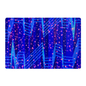 Магнитный плакат 3Х2 с принтом Огоньки в Новосибирске, Полимерный материал с магнитным слоем | 6 деталей размером 9*9 см | Тематика изображения на принте: арт | огоньки | прикольные | свет | синий | текстуры