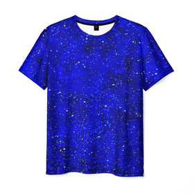 Мужская футболка 3D с принтом Звезды в Новосибирске, 100% полиэфир | прямой крой, круглый вырез горловины, длина до линии бедер | вселенная | синий