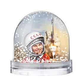 Снежный шар с принтом Гагарин 8 в Новосибирске, Пластик | Изображение внутри шара печатается на глянцевой фотобумаге с двух сторон | 12 апреля | гагарин | день космонавтики | космонавт | космонавтика | космос | юра | юрий