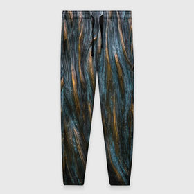 Женские брюки 3D с принтом Золотистые волны в Новосибирске, полиэстер 100% | прямой крой, два кармана без застежек по бокам, с мягкой трикотажной резинкой на поясе и по низу штанин. В поясе для дополнительного комфорта — широкие завязки | волны | линии