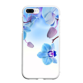 Чехол для iPhone 7Plus/8 Plus матовый с принтом Голубая орхидея в Новосибирске, Силикон | Область печати: задняя сторона чехла, без боковых панелей | Тематика изображения на принте: голубая орхидея | красота | орхидеи | природа | цветок | цветочек | цветы