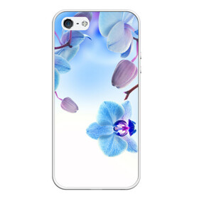 Чехол для iPhone 5/5S матовый с принтом Голубая орхидея в Новосибирске, Силикон | Область печати: задняя сторона чехла, без боковых панелей | Тематика изображения на принте: голубая орхидея | красота | орхидеи | природа | цветок | цветочек | цветы