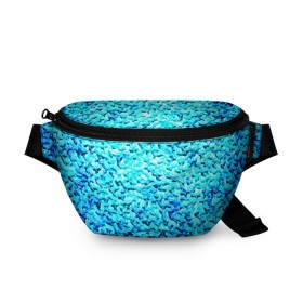 Поясная сумка 3D с принтом Вода в Новосибирске, 100% полиэстер | плотная ткань, ремень с регулируемой длиной, внутри несколько карманов для мелочей, основное отделение и карман с обратной стороны сумки застегиваются на молнию | blue | арт | вода | волны | новые | прикольные | текстуры