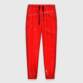 Мужские брюки 3D с принтом Красная краска в Новосибирске, 100% полиэстер | манжеты по низу, эластичный пояс регулируется шнурком, по бокам два кармана без застежек, внутренняя часть кармана из мелкой сетки | 