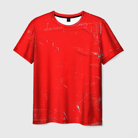 Мужская футболка 3D с принтом Красная краска в Новосибирске, 100% полиэфир | прямой крой, круглый вырез горловины, длина до линии бедер | 