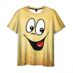 Мужская футболка 3D с принтом Заразительная улыбка в Новосибирске, 100% полиэфир | прямой крой, круглый вырез горловины, длина до линии бедер | веселье | заразительная улыбка | мордочка | позитив | прикол | рожица | смайл | смех | улыбка | умора | хорошее настроение | юмор