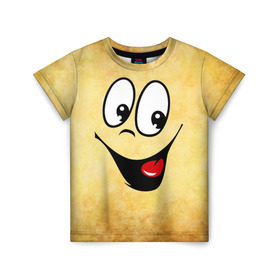 Детская футболка 3D с принтом Заразительная улыбка в Новосибирске, 100% гипоаллергенный полиэфир | прямой крой, круглый вырез горловины, длина до линии бедер, чуть спущенное плечо, ткань немного тянется | Тематика изображения на принте: веселье | заразительная улыбка | мордочка | позитив | прикол | рожица | смайл | смех | улыбка | умора | хорошее настроение | юмор