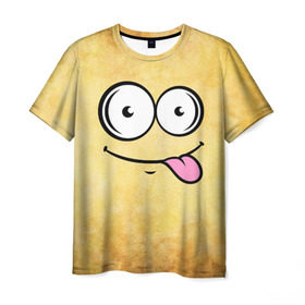 Мужская футболка 3D с принтом Кайфушки в Новосибирске, 100% полиэфир | прямой крой, круглый вырез горловины, длина до линии бедер | веселье | кайфушки | мордочка | позитив | прикол | рожица | смайл | смех | улыбка | умора | хорошее настроение | юмор