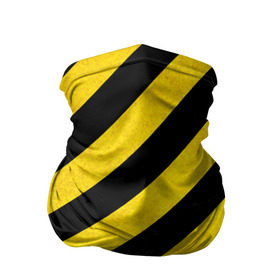 Бандана-труба 3D с принтом Полоски в Новосибирске, 100% полиэстер, ткань с особыми свойствами — Activecool | плотность 150‒180 г/м2; хорошо тянется, но сохраняет форму | абстракция | желтый | линии | полоски | черный
