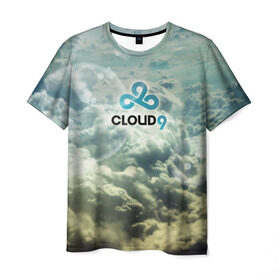 Мужская футболка 3D с принтом Cloud 9 в Новосибирске, 100% полиэфир | прямой крой, круглый вырез горловины, длина до линии бедер | cloud 9 | counter | csgo | strike | team