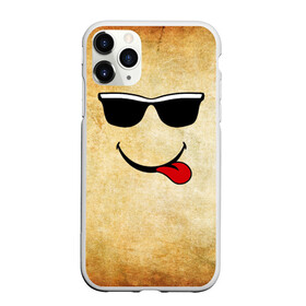 Чехол для iPhone 11 Pro матовый с принтом Смайл в очках (L) в Новосибирске, Силикон |  | веселье | мордочка | очки | парная | позитив | прикол | рожица | смайл | смайл в очках | смех | улыбка | умора | хорошее настроение | юмор | язык