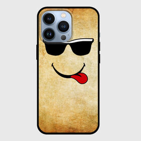 Чехол для iPhone 13 Pro с принтом Смайл в очках (L) в Новосибирске,  |  | Тематика изображения на принте: веселье | мордочка | очки | парная | позитив | прикол | рожица | смайл | смайл в очках | смех | улыбка | умора | хорошее настроение | юмор | язык