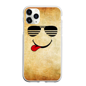 Чехол для iPhone 11 Pro матовый с принтом Смайл в очках (R) в Новосибирске, Силикон |  | веселье | мордочка | очки | парная | позитив | прикол | рожица | смайл | смайл в очках | смех | улыбка | умора | хорошее настроение | юмор | язык