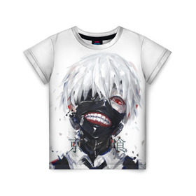 Детская футболка 3D с принтом Tokyo Ghoul в Новосибирске, 100% гипоаллергенный полиэфир | прямой крой, круглый вырез горловины, длина до линии бедер, чуть спущенное плечо, ткань немного тянется | anime | ghoul | tokyo | tokyo ghoul | гуль