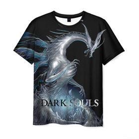 Мужская футболка 3D с принтом Dark Souls 2 в Новосибирске, 100% полиэфир | прямой крой, круглый вырез горловины, длина до линии бедер | dark souls | praise the sun | you died | дарк соулс | темные души