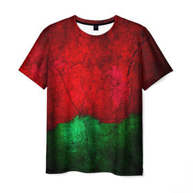 Мужская футболка 3D с принтом Grunge color в Новосибирске, 100% полиэфир | прямой крой, круглый вырез горловины, длина до линии бедер | гранж | краска | стена | цветные