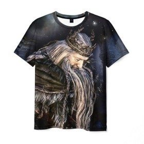 Мужская футболка 3D с принтом Dark Souls 3 в Новосибирске, 100% полиэфир | прямой крой, круглый вырез горловины, длина до линии бедер | dark souls | praise the sun | you died | дарк соулс
