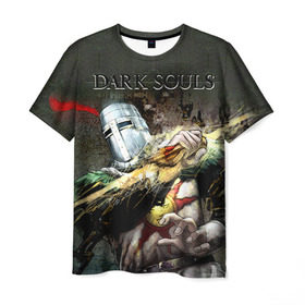 Мужская футболка 3D с принтом Dark Souls 5 в Новосибирске, 100% полиэфир | прямой крой, круглый вырез горловины, длина до линии бедер | dark souls | praise the sun | you died | дарк соулс