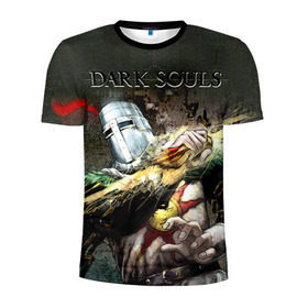 Мужская футболка 3D спортивная с принтом Dark Souls 5 в Новосибирске, 100% полиэстер с улучшенными характеристиками | приталенный силуэт, круглая горловина, широкие плечи, сужается к линии бедра | dark souls | praise the sun | you died | дарк соулс