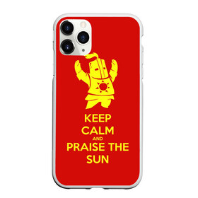 Чехол для iPhone 11 Pro матовый с принтом Keep calm and praise the sun в Новосибирске, Силикон |  | dark souls