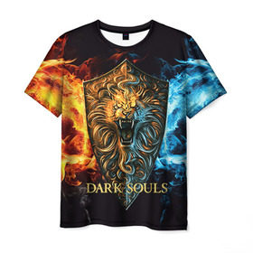Мужская футболка 3D с принтом Dark Souls 11 в Новосибирске, 100% полиэфир | прямой крой, круглый вырез горловины, длина до линии бедер | dark souls | praise the sun | you died | дарк соулс