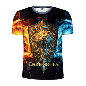 Мужская футболка 3D спортивная с принтом Dark Souls 11 в Новосибирске, 100% полиэстер с улучшенными характеристиками | приталенный силуэт, круглая горловина, широкие плечи, сужается к линии бедра | dark souls | praise the sun | you died | дарк соулс