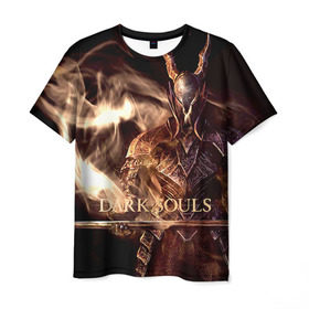 Мужская футболка 3D с принтом Dark Souls 16 в Новосибирске, 100% полиэфир | прямой крой, круглый вырез горловины, длина до линии бедер | dark souls | praise the sun | you died | дарк соулс