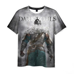 Мужская футболка 3D с принтом Dark Souls 20 в Новосибирске, 100% полиэфир | прямой крой, круглый вырез горловины, длина до линии бедер | dark souls | praise the sun | you died | дарк соулс