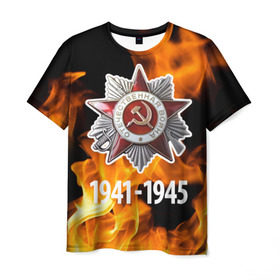 Мужская футболка 3D с принтом 9 мая 25 в Новосибирске, 100% полиэфир | прямой крой, круглый вырез горловины, длина до линии бедер | великая отечественная | ветераны | война | день победы | память | победа | россия | ссср