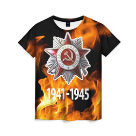 Женская футболка 3D с принтом 9 мая 25 в Новосибирске, 100% полиэфир ( синтетическое хлопкоподобное полотно) | прямой крой, круглый вырез горловины, длина до линии бедер | великая отечественная | ветераны | война | день победы | память | победа | россия | ссср