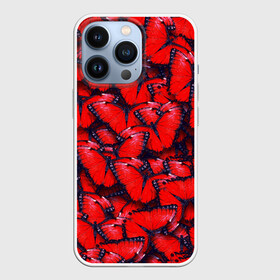 Чехол для iPhone 13 Pro с принтом Бабочки в Новосибирске,  |  | красная