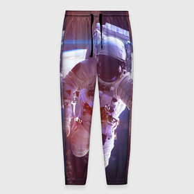 Мужские брюки 3D с принтом Космонавт в Новосибирске, 100% полиэстер | манжеты по низу, эластичный пояс регулируется шнурком, по бокам два кармана без застежек, внутренняя часть кармана из мелкой сетки | галактика | звезды | земля | космонавт | космос
