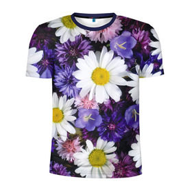 Мужская футболка 3D спортивная с принтом Полевые цветы 8 в Новосибирске, 100% полиэстер с улучшенными характеристиками | приталенный силуэт, круглая горловина, широкие плечи, сужается к линии бедра | поле | полевые цветы | цветы