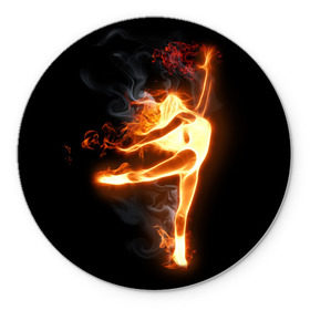 Коврик круглый с принтом Фитнес в Новосибирске, резина и полиэстер | круглая форма, изображение наносится на всю лицевую часть | грация | здоровье | зож | огонь | пламя | силуэт | спорт | страсть | танец | тонус | фитнес