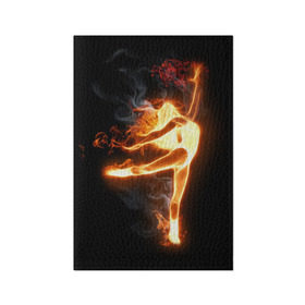 Обложка для паспорта матовая кожа с принтом Фитнес в Новосибирске, натуральная матовая кожа | размер 19,3 х 13,7 см; прозрачные пластиковые крепления | грация | здоровье | зож | огонь | пламя | силуэт | спорт | страсть | танец | тонус | фитнес