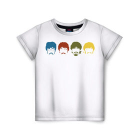Детская футболка 3D с принтом Beatles в Новосибирске, 100% гипоаллергенный полиэфир | прямой крой, круглый вырез горловины, длина до линии бедер, чуть спущенное плечо, ткань немного тянется | beatles | битлз | битлы | рок | рок н рол