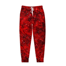 Мужские брюки 3D с принтом Red Star в Новосибирске, 100% полиэстер | манжеты по низу, эластичный пояс регулируется шнурком, по бокам два кармана без застежек, внутренняя часть кармана из мелкой сетки | абстракция | арт | брызги | краска | красный | цветные
