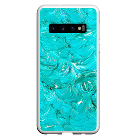 Чехол для Samsung Galaxy S10 с принтом Голубая краска в Новосибирске, Силикон | Область печати: задняя сторона чехла, без боковых панелей | Тематика изображения на принте: абстракция | абстракция красок | краска