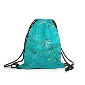 Рюкзак-мешок 3D с принтом Голубая краска в Новосибирске, 100% полиэстер | плотность ткани — 200 г/м2, размер — 35 х 45 см; лямки — толстые шнурки, застежка на шнуровке, без карманов и подкладки | абстракция | абстракция красок | краска