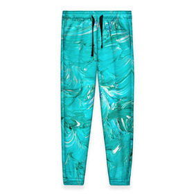 Женские брюки 3D с принтом Голубая краска в Новосибирске, полиэстер 100% | прямой крой, два кармана без застежек по бокам, с мягкой трикотажной резинкой на поясе и по низу штанин. В поясе для дополнительного комфорта — широкие завязки | абстракция | абстракция красок | краска