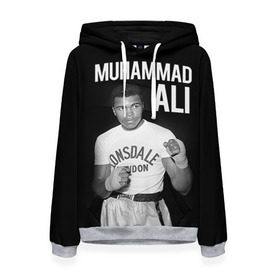 Женская толстовка 3D с принтом Muhammad Ali в Новосибирске, 100% полиэстер  | двухслойный капюшон со шнурком для регулировки, мягкие манжеты на рукавах и по низу толстовки, спереди карман-кенгуру с мягким внутренним слоем. | ali | boxing | muhammad ali |   |  muhammad |  бокс | али | боксер | мухамад. мухаммад | мухаммед | мухаммед али