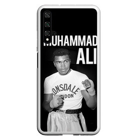 Чехол для Honor 20 с принтом Muhammad Ali в Новосибирске, Силикон | Область печати: задняя сторона чехла, без боковых панелей | ali | boxing | muhammad ali |   |  muhammad |  бокс | али | боксер | мухамад. мухаммад | мухаммед | мухаммед али
